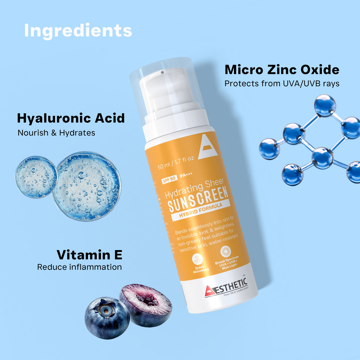 Hybrid Glow Blend: Sunscreen SPF50 P+++